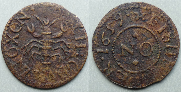 Oxford, Nich Orum FISHMONGER 1659 farthing N3708
